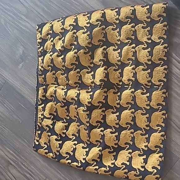 J Crew Womens Origami Elephant Parade Mini Skirt Size 2 Gold Black Chic Animal - Picture 3 of 5